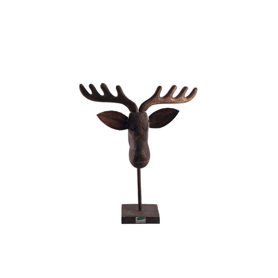 Deer head with stand h. 38 cm,brown