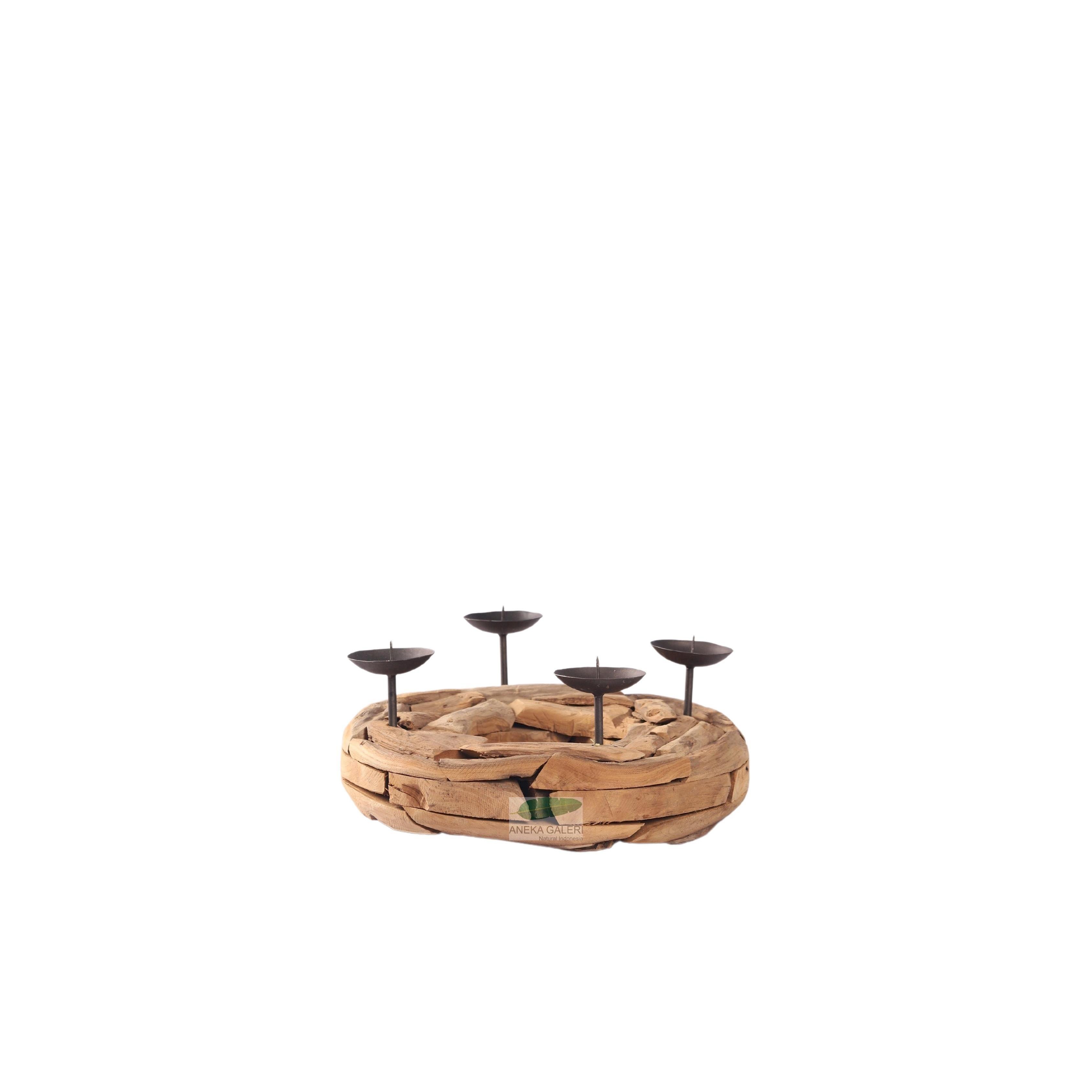 Donut Candle holder, 4 metal with pin