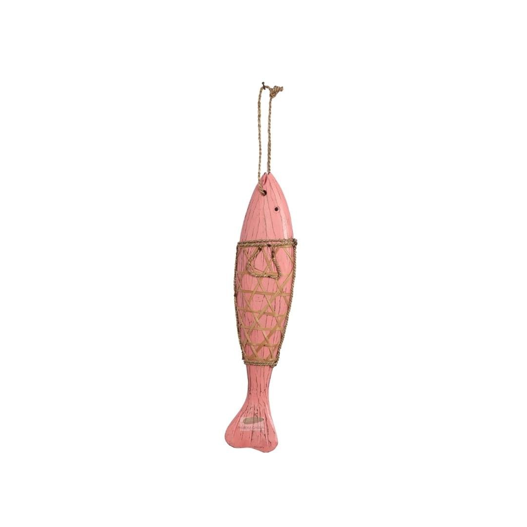 fish L, soft pink with bamboo net