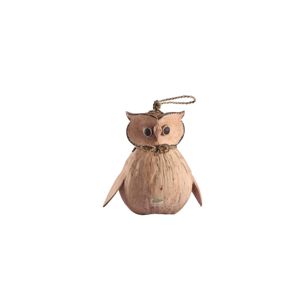 Hanging Coconut Owl Natural