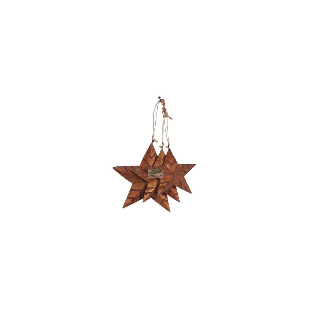 Hanging Star with carving Ø12cm