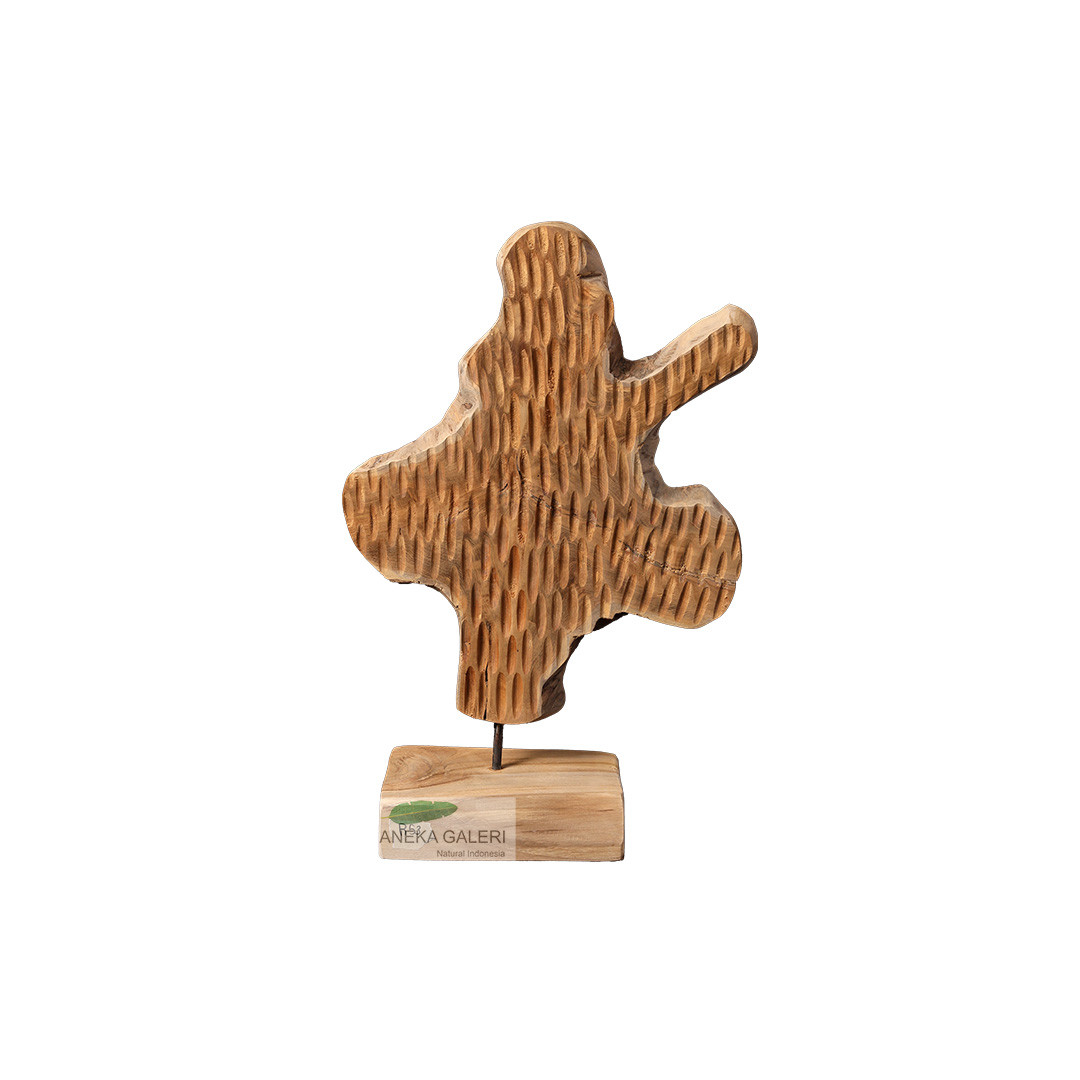 Irreguler Deco Teak on Stand