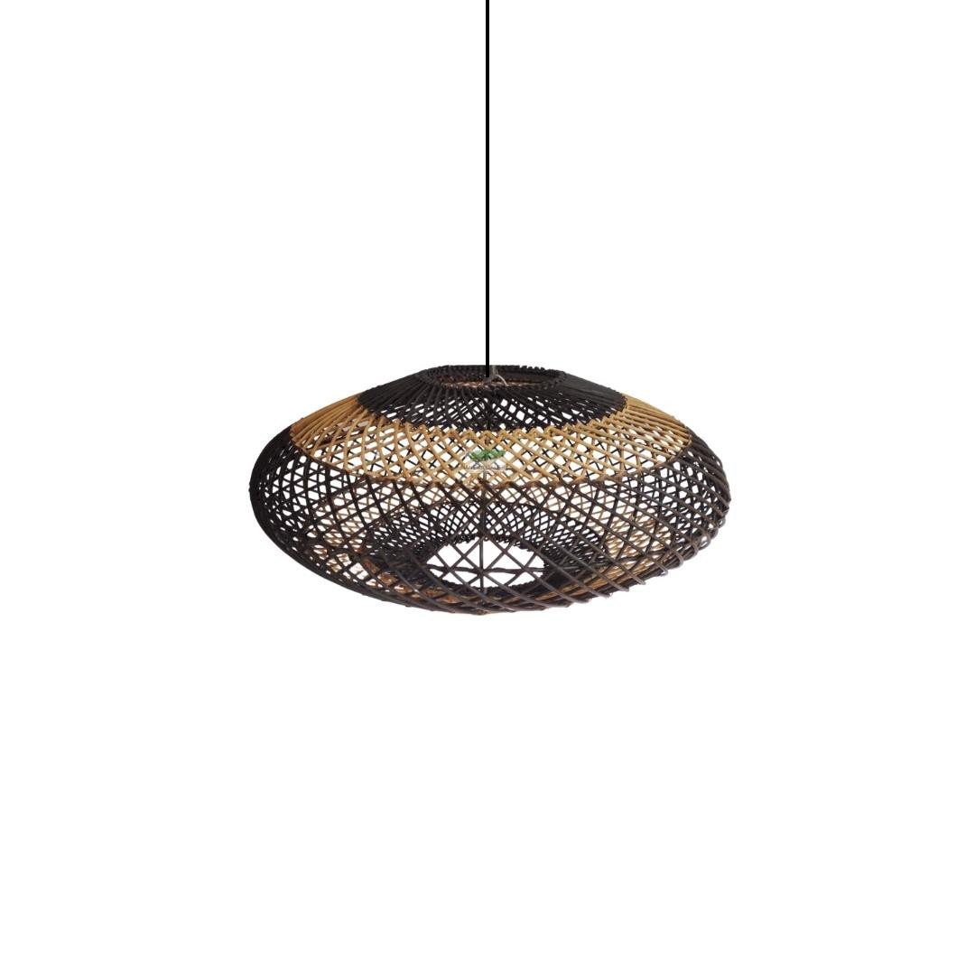 Lampshade UFO black-natural M, 46cm