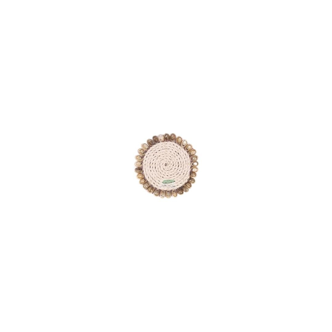 Placemat rafia seagrass, shell dia.29cm
