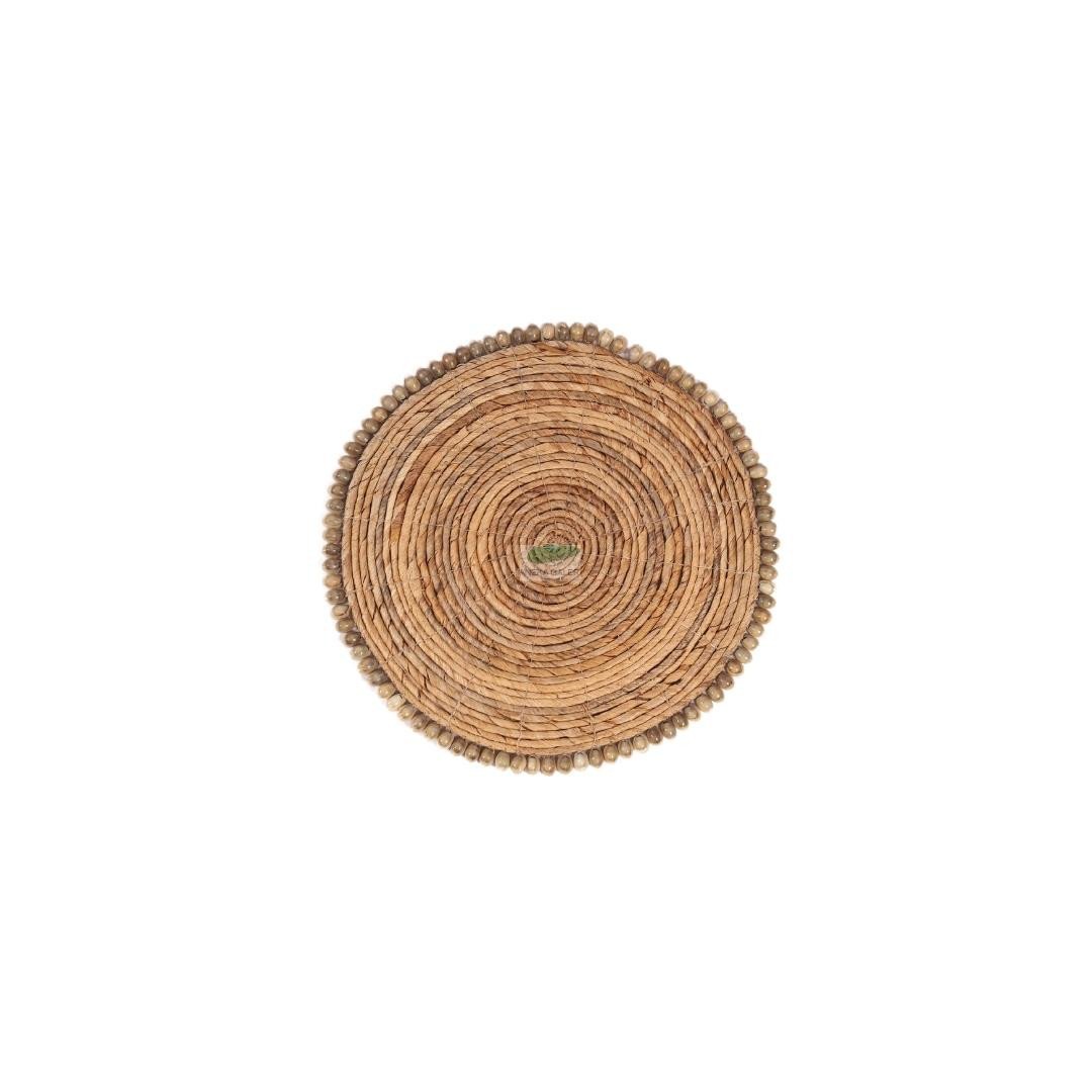 Placemat with banana, shell, dia.40cm
