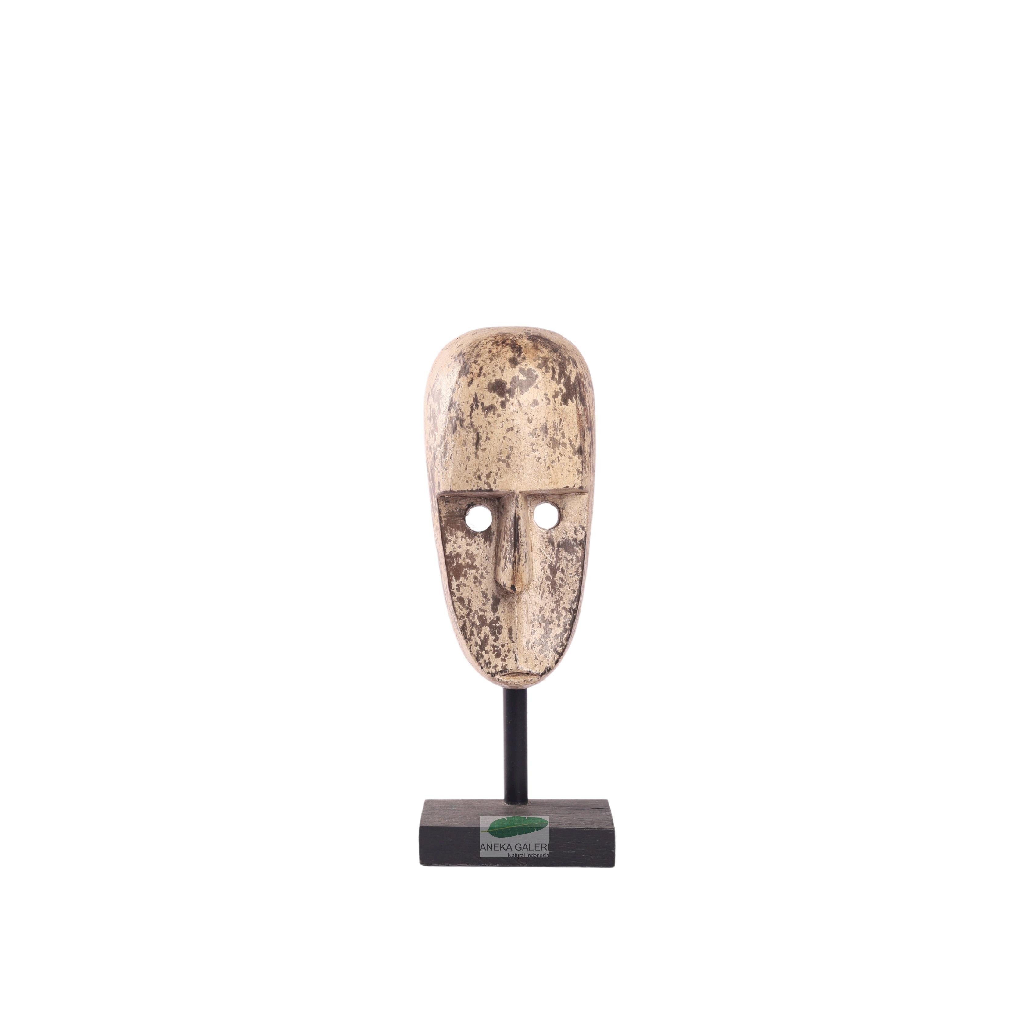 Primitive mask white antique