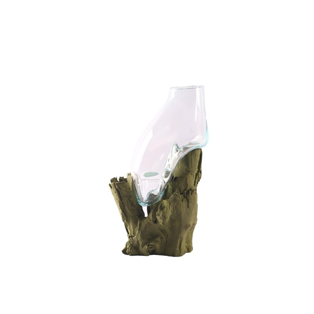 Root with glasses 25x25x40cm, OLIVE GREEN