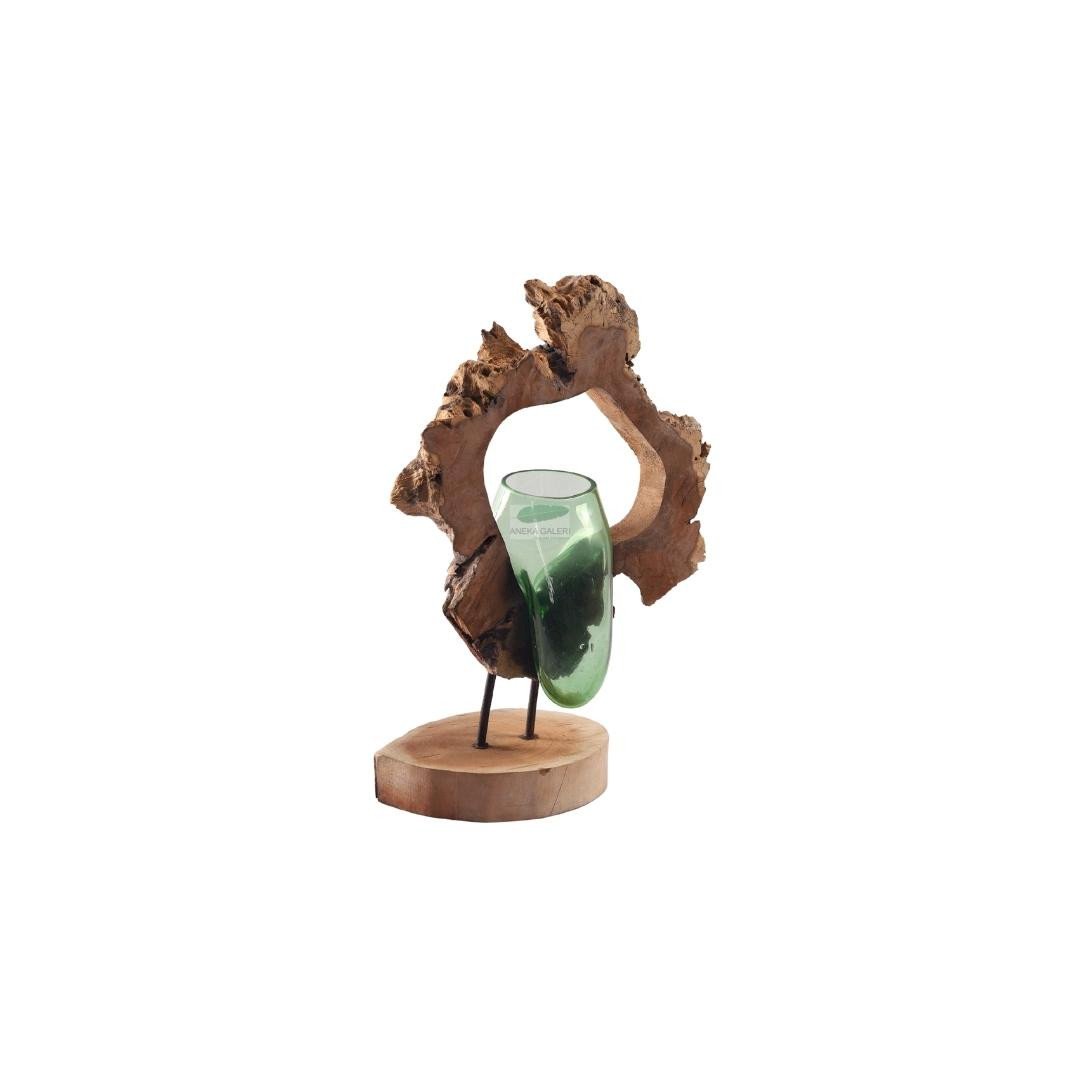 Root with stand, green glass