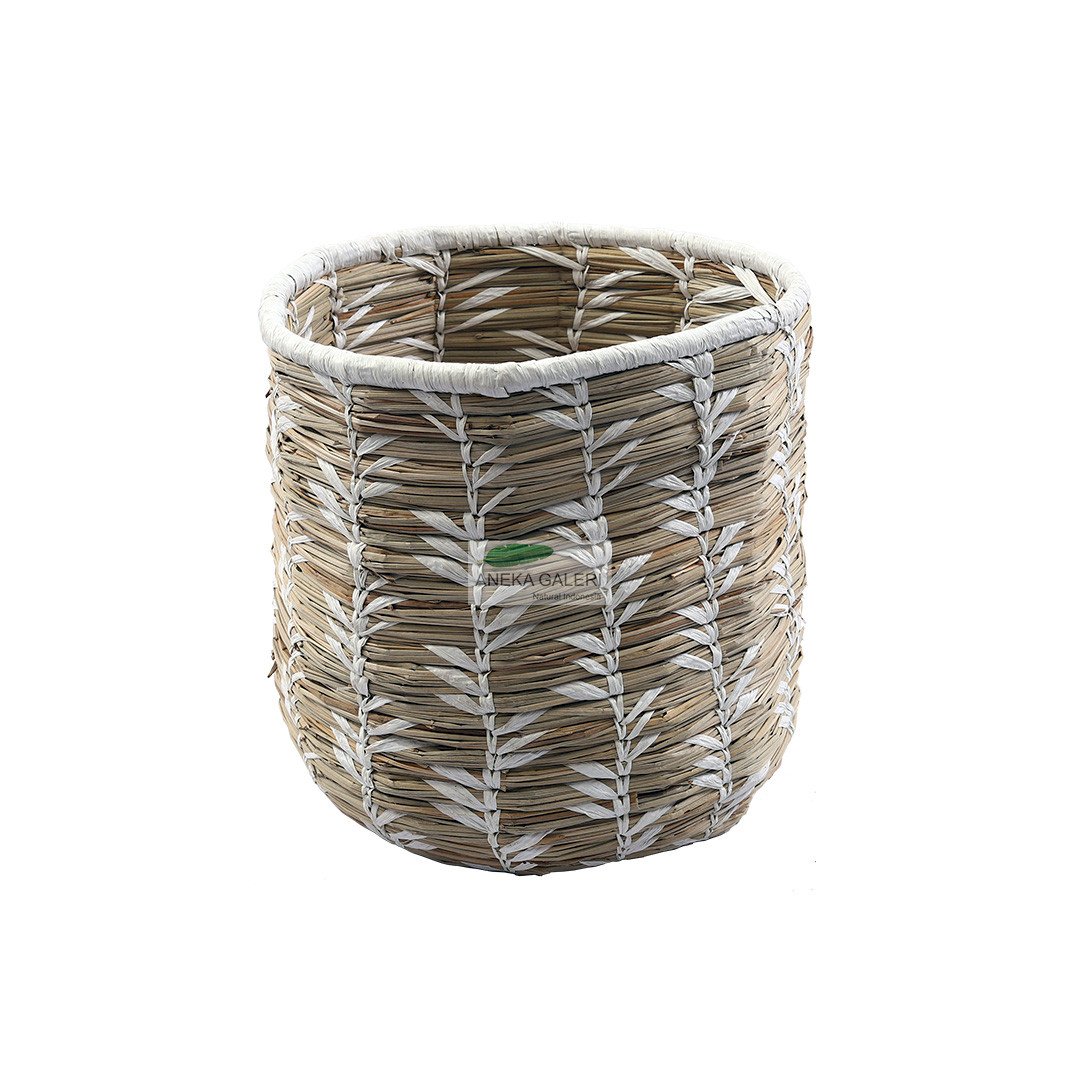 Round basket mendong rafia 