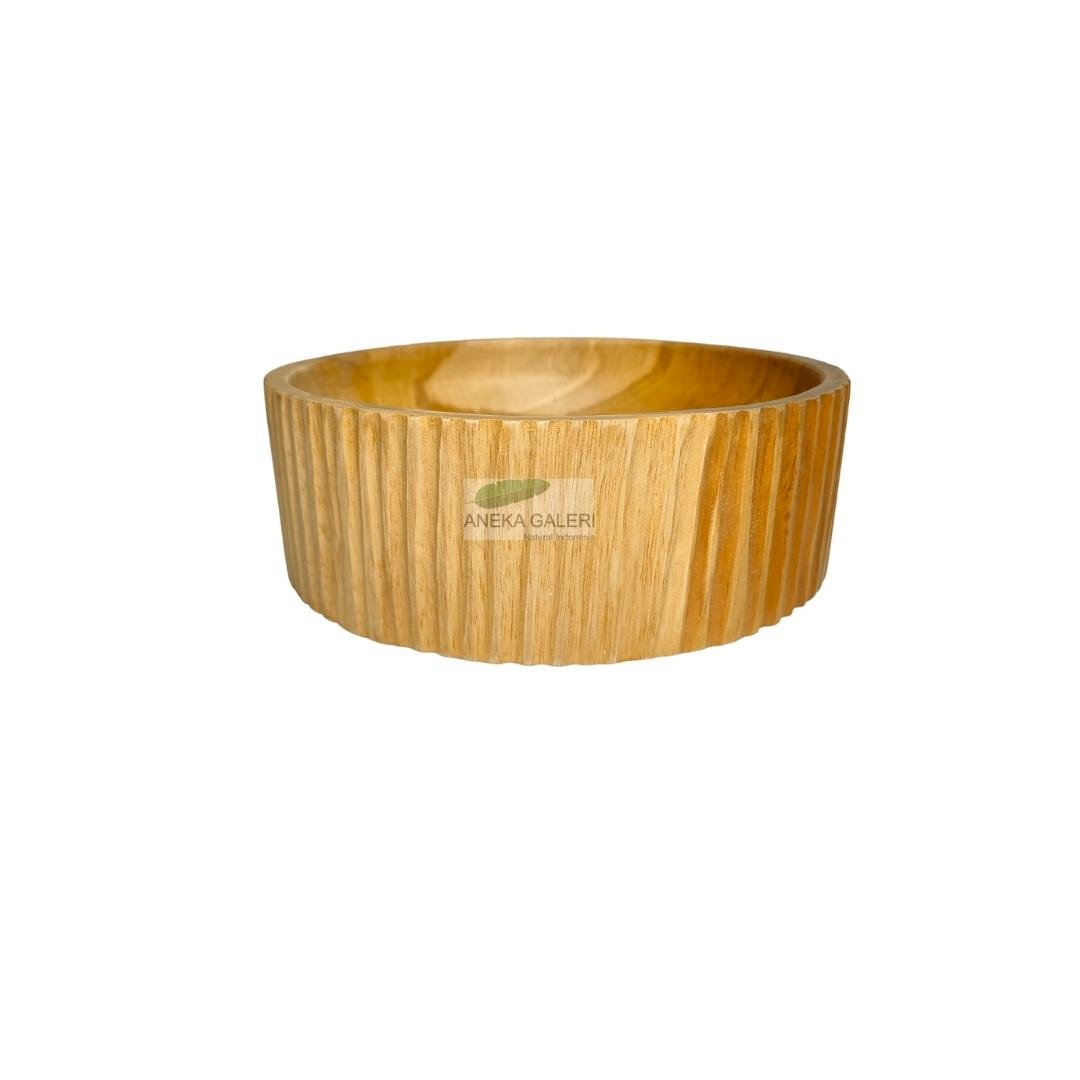 Teak Bowl Vertical Line