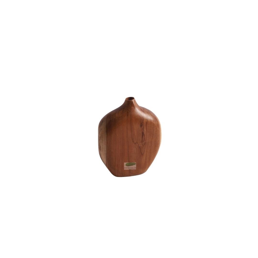 Teak Vase Natural 23cm