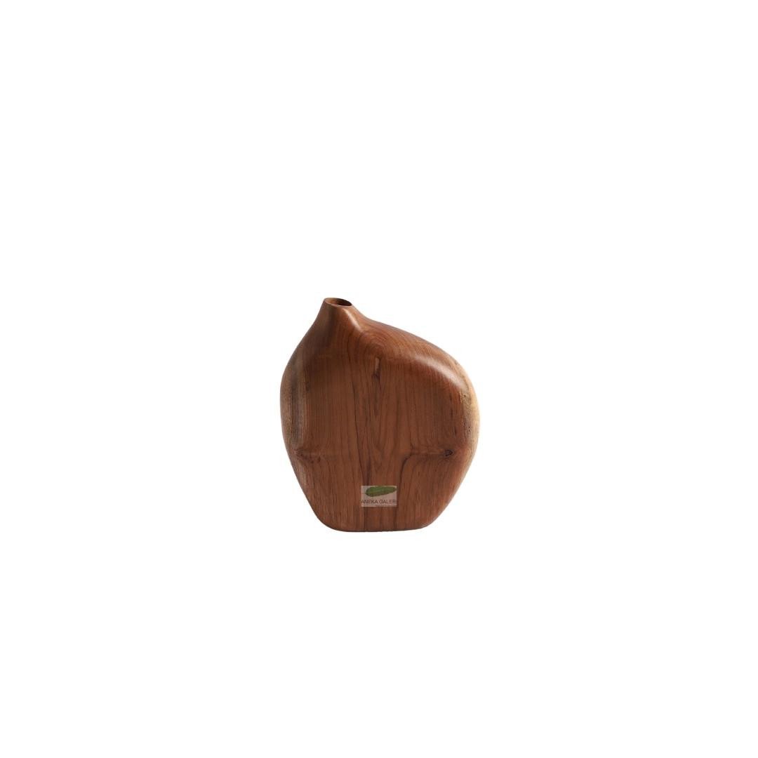 Teak Vase Natural 24cm
