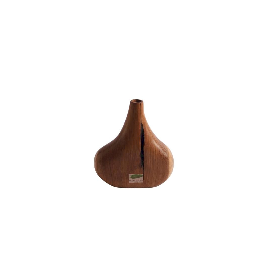 Teak Vase Natural 24cm