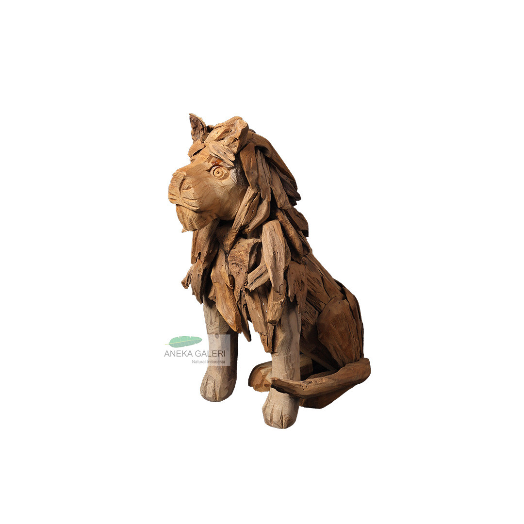 Teak Wood Lion