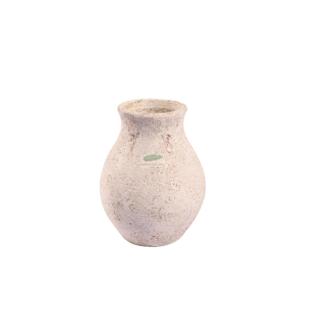 Vas Tanpa Handle, White Antique