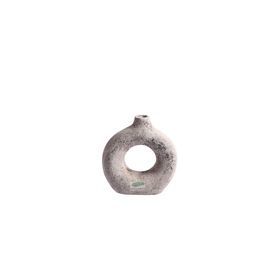 Vase Donut TC White Burn